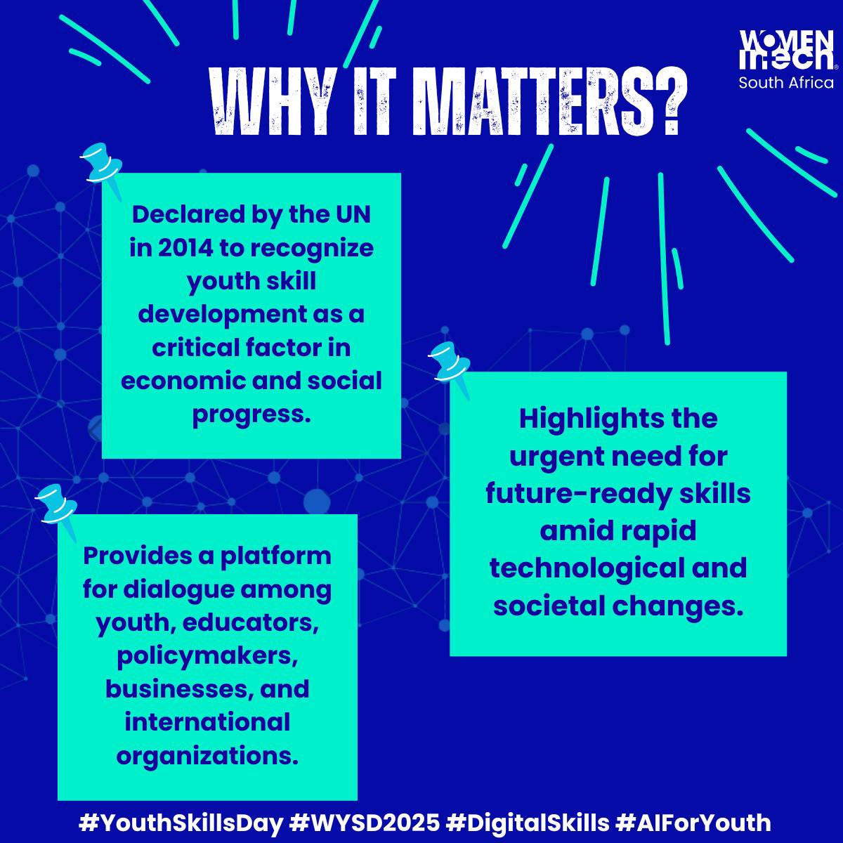 🚀 On #WYSD2025 we’re celebrating 10 years of youth empowerment through AI &amp; digital skills!

At Women in Tech, we’re closing the gender gap through mentorship, digital inclusion, device donations &amp; building learning centres 💻✨

#DigitalSkills #GirlsInSTEM #AccelerateAction