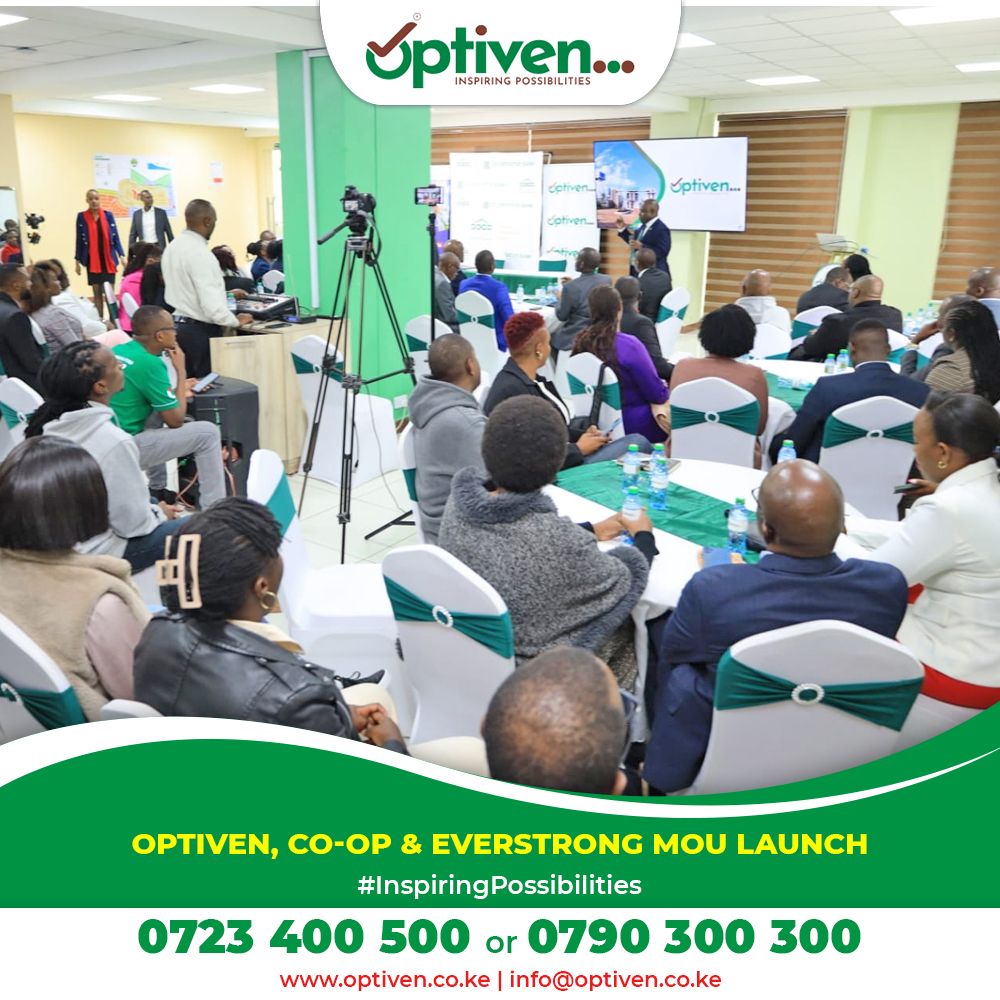 victormatara's tweet photo. Kenya's leading real estate company, @OptivenLimited, has today entered into a powerful partnership with Co-operative Bank & Everstrong to make your home ownership dream in Kenya much easier. 

✅ Land: Optiven 

✅ Financing:  Co-op Bank  
 
✅ Construction: Everstrong  

#TurningPlotsIntoHomes #OptivenTransforms