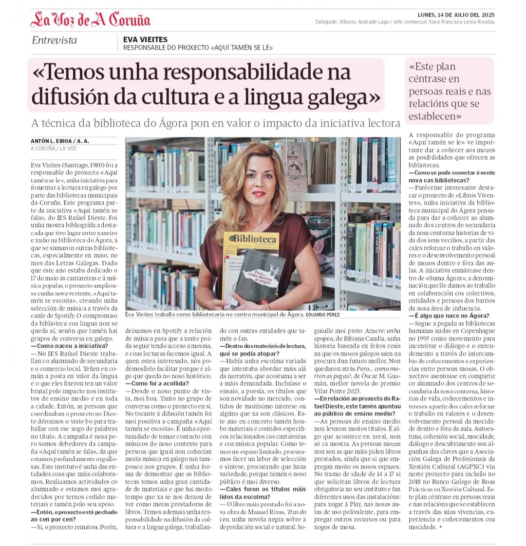ev_salmonte's tweet photo. "Nas bibliotecas temos unha responsabilidade na difusión da cultura e a lingua galega". https://t.co/QpwD1QLFzh