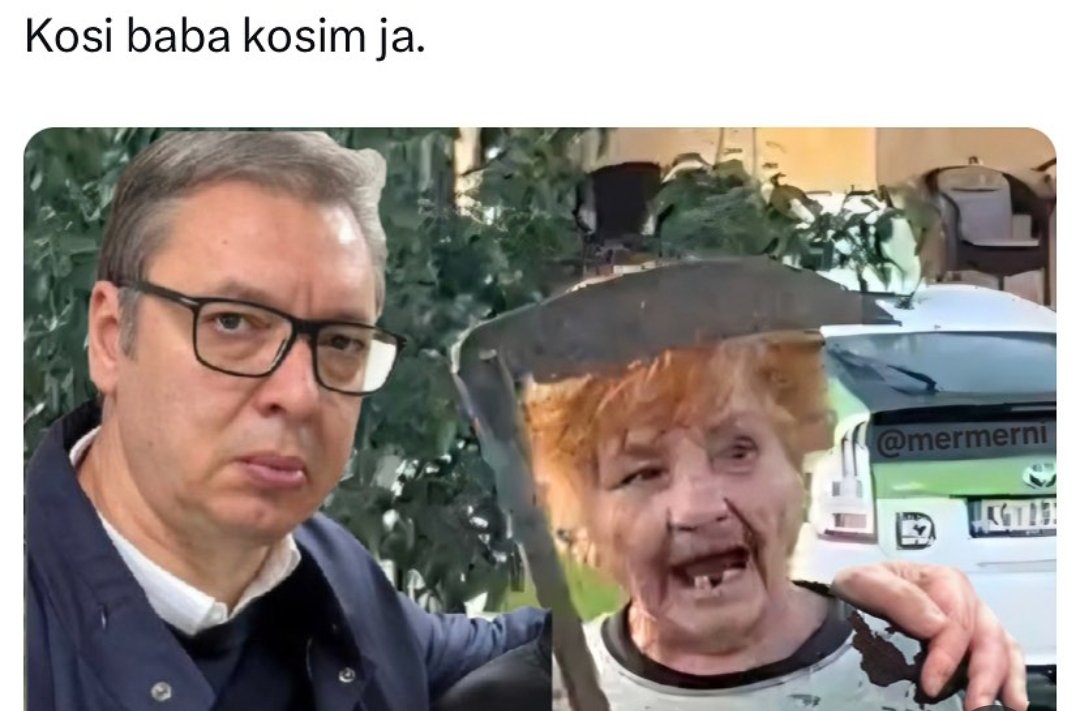 Ne dam Babića
Ne dam Stefanovića 
Ne dam Vesića
Ne dam Tomu Monu
Ne dam Gazivode
Ne dam Kosovo
A bogami...
Ne dam babu
Ne dam kosu