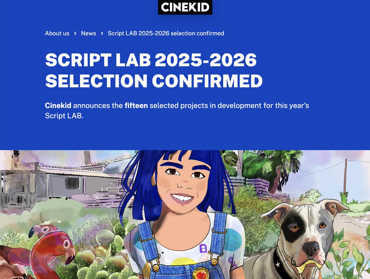 🦩 El nostre llargmetratge d'animació PINK PUNK DELTA ha estat seleccionat per participar al laboratori de guió per a projectes infantils CINEKID SCRIPT LAB.

Ens fa molta il·lusió ser un dels dos únics projectes d'animació seleccionats en aquesta edició!

cinekid.nl/en/over-ons/ni…