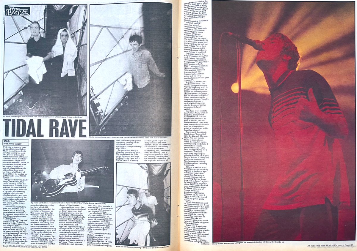 30 years ago yesterday and today, Oasis played 2 nights at Irvine Beach in Scotland.

Here are the original NME and Melody Maker reviews.

Who went to either night?