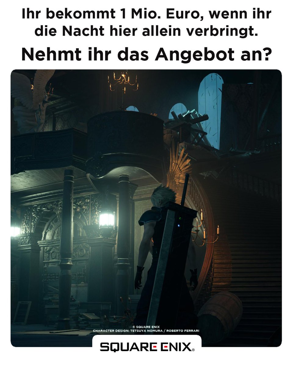 SquareEnixDE's tweet image. Aber was auch immer ihr macht, der Keller der Shinra-Villa ist tabu! 😨
#FF7R #SquareEnixDE