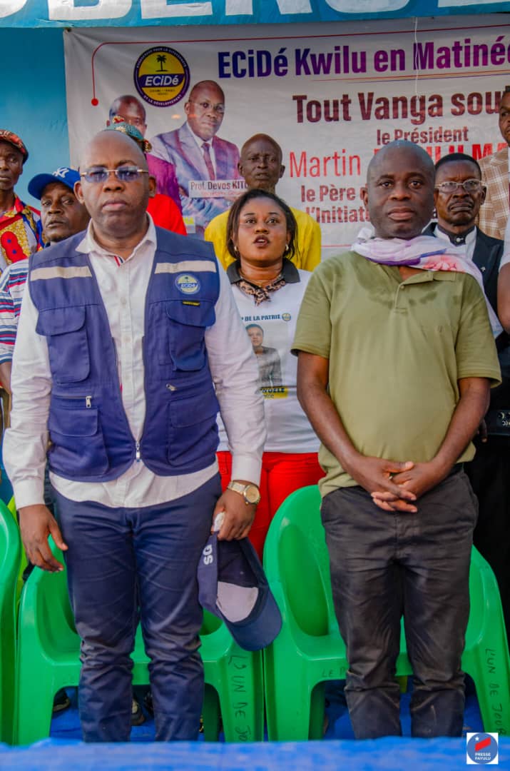 Sincères Remerciements au Secrétaire Exécutif Provincial de l'ECiDé-Kwilu, le Professeur Willy Mukwanga, à son équipe et l'ensemble de la population de Masamuna, Masi-Manimba, kikwit et Vanga pour votre attachement inconditionnel à notre parti et au Président Élu Martin Fayulu.