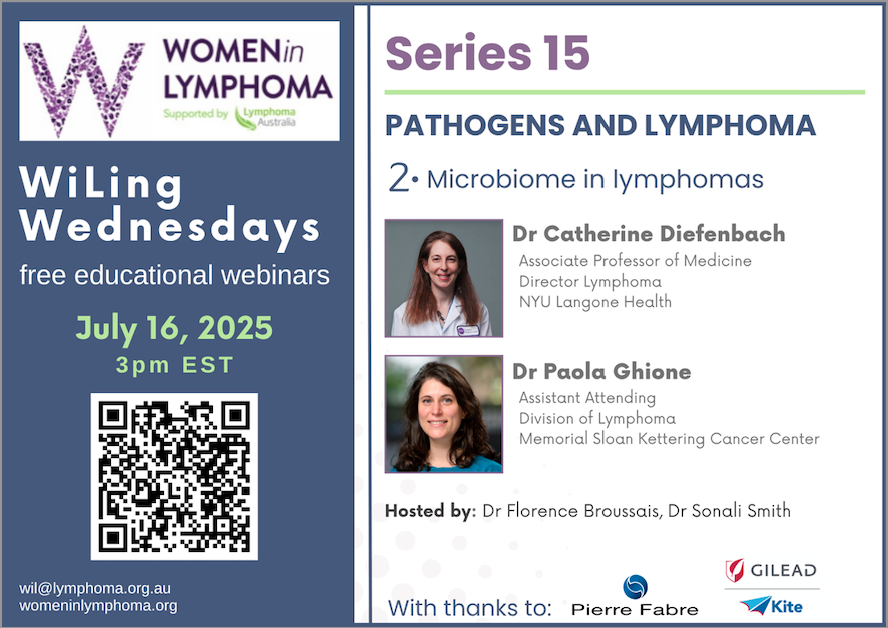 Women in Lymphoma - wil@lymphoma.org.au (@womeninlymphoma) on Twitter photo 📣join our educational webinar tomorrow @ 3pm EST
PATHOGENS AND LYMPHOMA - Microbiome in lymphomas
with Catherine Diefenbach, <a href="/PaolaGhione_MD/">Paola Ghione MD, MSEpi</a>, Florence Broussais-Guillaumot and <a href="/SoniSmithMD/">Soni Smith MD</a>
Register ➡️ us06web.zoom.us/webinar/regist… 📣join our educational webinar tomorrow @ 3pm EST
PATHOGENS AND LYMPHOMA - Microbiome in lymphomas
with Catherine Diefenbach, <a href="/PaolaGhione_MD/">Paola Ghione MD, MSEpi</a>, Florence Broussais-Guillaumot and <a href="/SoniSmithMD/">Soni Smith MD</a>
Register ➡️ us06web.zoom.us/webinar/regist…