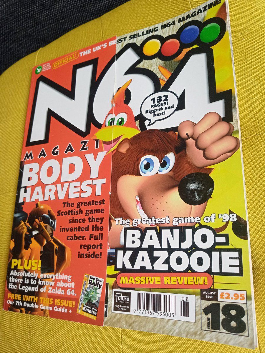 N64Magazine's tweet image. [If I had to pick a favourite issue, #18 might be it. July &apos;98. Banjo-Kazooie (92%) hits the shops. The page-count swells – this is now a chunky mag. Nintendo&apos;s super-console enters its most optimistic period, with top games rolling in. Zelda mere months away. Which was yours?]