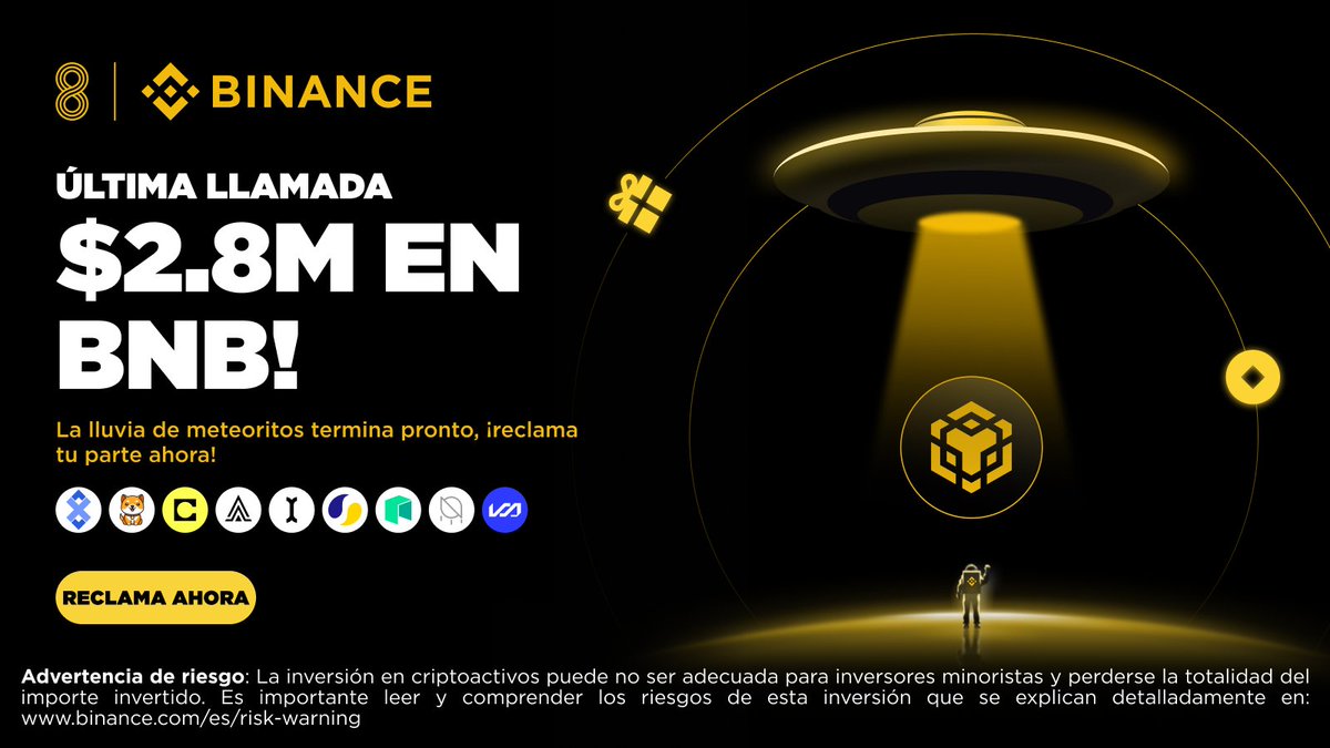 ¡Última oportunidad para unirte a la celebración del 8.º aniversario de Binance!

¡Completa tareas para ganar tu parte de los $2,88 millones en recompensas de #BinanceTurns8!

¡Toca meteoritos para obtener regalos y más!
👉 app.binance.com/activity/binan…