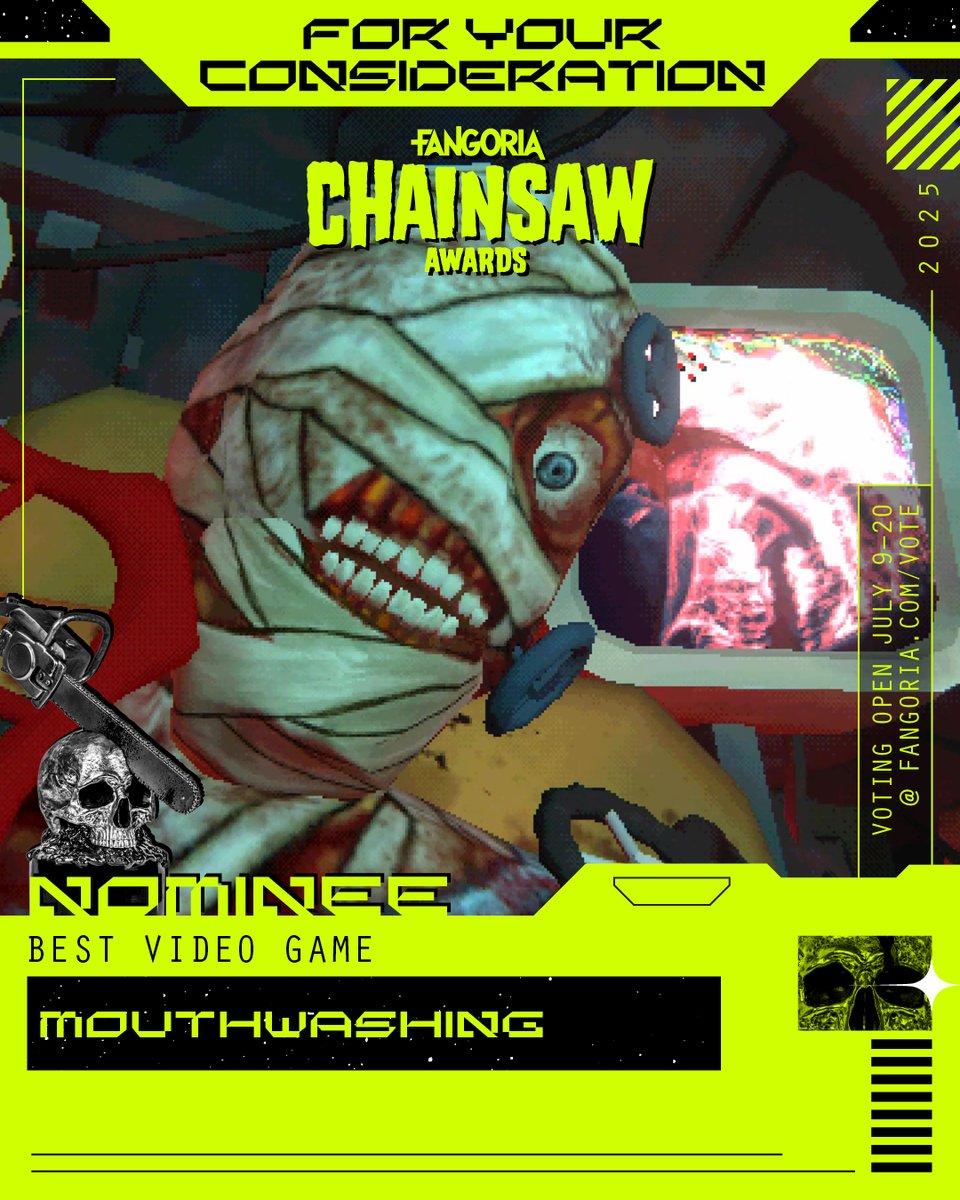Vote for Mouthwashing at the 2025 <a href="/FANGORIA/">FANGORIA</a>  Chainsaw Awards for Best Video Game! #ChainsawAwards Thank you so much for the nomination! If you wanna help us win please vote here: fan.gd/organ
