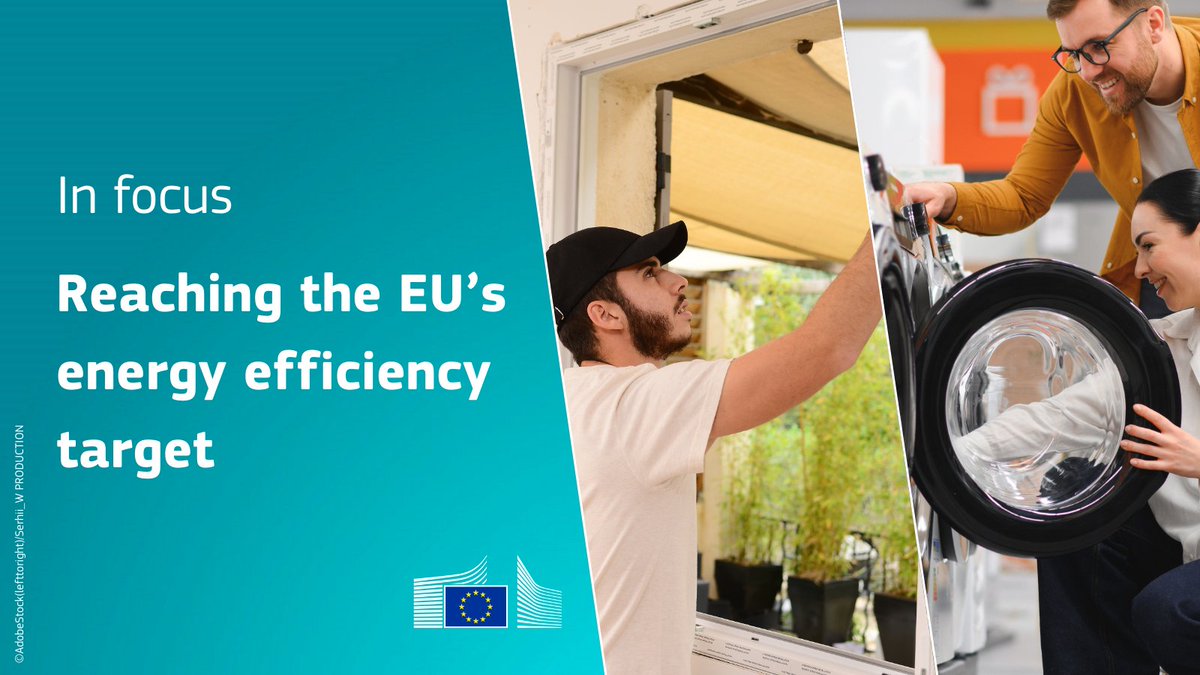 Energy4Europe's tweet image. 🎯 Achieving our energy + climate targets will require a reduction in our overall energy consumption.
The EU is promoting #EnergyEfficiency improvements across industries and empowering consumers with tools such as the #EUEnergyLabel.
‘In focus’ article🔗europa.eu/!7cMymg