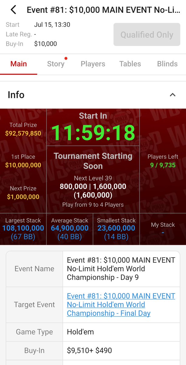TeamMizrachi's tweet image. The clock is ticking for the @wsop Main Event. ⏱️ Who’s ready for the @TheGrinder44’s show? 😎♠️♥️♣️♦️ #TeamMizrachi #wsop