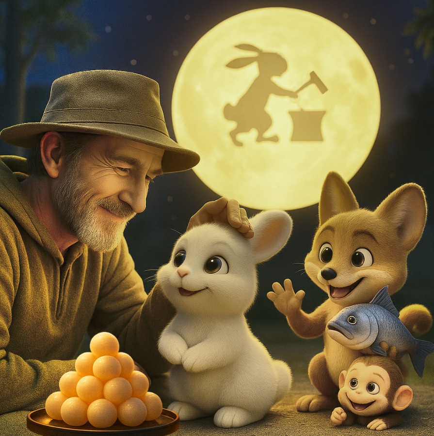 Tonight is the Harvest Moon🐰
Look up at the quiet sky, and you’ll surely feel a gentle warmth in your heart.🎑

今宵は十五夜🌕
静かに空を見上げれば きっとやさしい気持ちになれる夜。🍡

#AI画像 #いやし #月のうさぎ #Aiart  #AIファンタジー #童話の世界 #十五夜