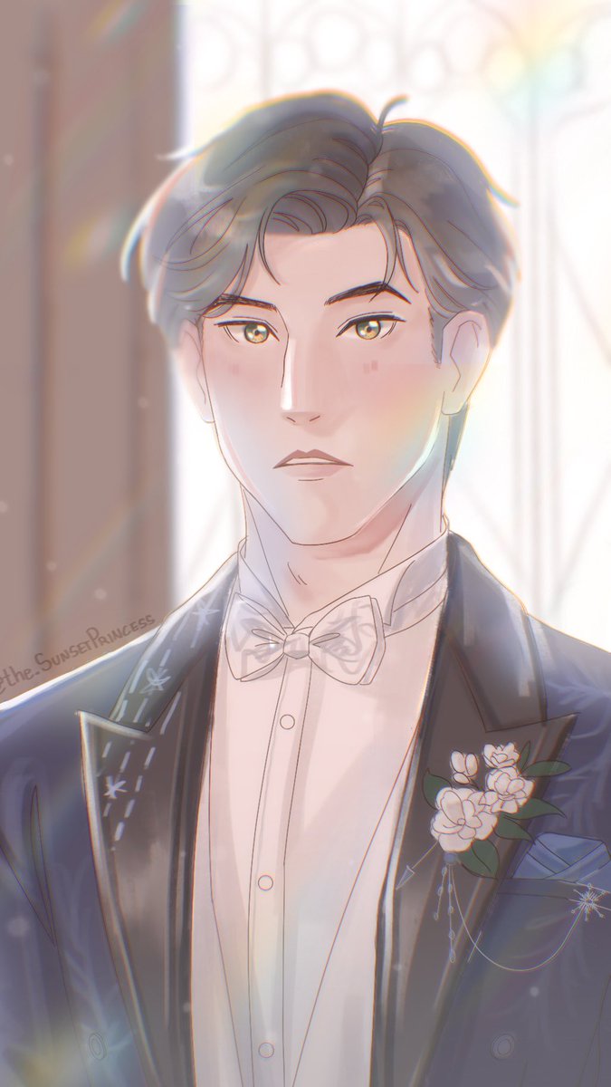 thesunsetprincs's tweet image. I was doodling Zayne with a different hairstyle but I got carried away 😅