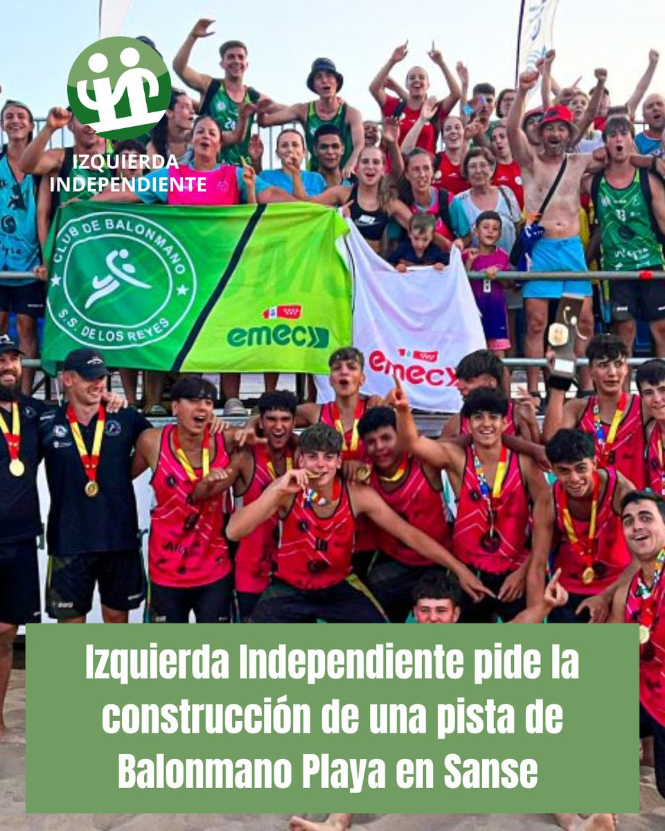 #IzquierdaIndependiente presenta una moción al #PlenoSanse para pedir la construcción de una instalación de #BalonmanoPlaya en #Sanse

izquierdaindependiente.es/izquierda-inde…

Lo ha hecho a petición de muchas familias de las y los deportistas de <a href="/balonmanosanse/">Balonmano Sanse</a> #playa, muchos de ellos #campeones