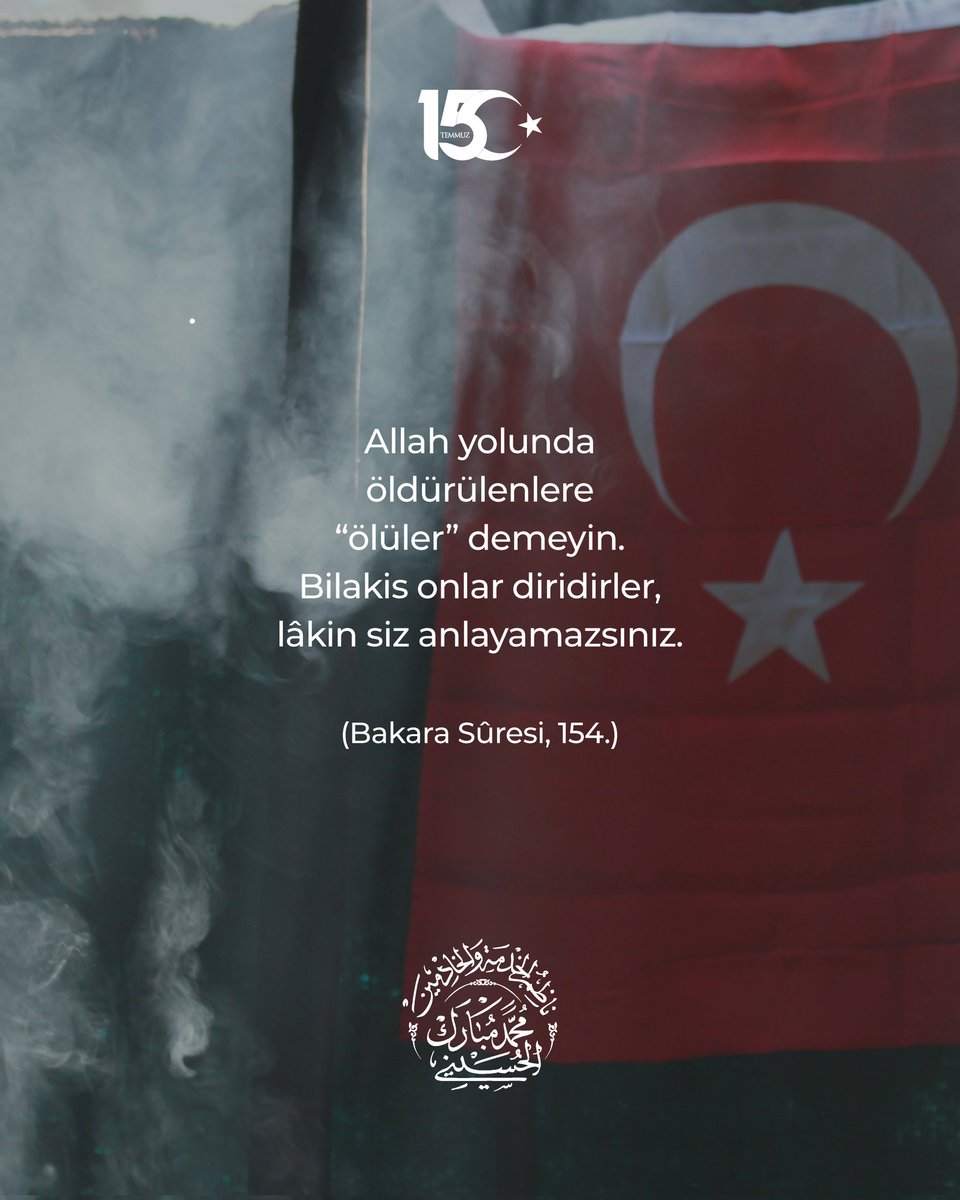 Allah Teâlâ başta 15 Temmuz şehitlerimiz olmak üzere tüm şehitlerimize rahmet eylesin. Milletimizi her daim bir ve beraber eylesin.