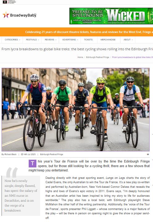 WeareSOPR's tweet image. There's something for every bike fan at this year's Edinburgh Fringe - what sort of cylist are you? @broadwaybaby #daretodiscover #edfringe25