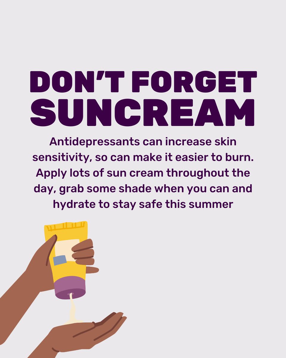 beatED's tweet image. The hot weather is set to stay, so we wanted to remind you all to stay safe - especially if you are on antidepressants or antipsychotics.

Remember:
🥤 Drink when you can to stay hydrated
🧢 Have some time in the shade, especially across midday
☀️ Top up your sun cream often