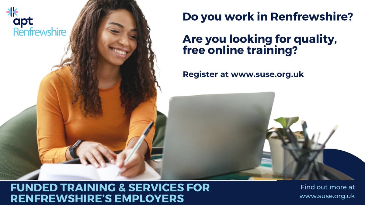 We are delighted to be delivering specialised training sessions for Apt Renfrewshire - led by SUSE and funded by Renfrewshire Local Employability Partnership.

Read more 🔗 bit.ly/4nUCuUu

#Renfrewshire #InclusiveWorkplaces

<a href="/SoniaCottom/">Prof Sonia Cottom</a> <a href="/SUSEScotland/">SUSE</a>