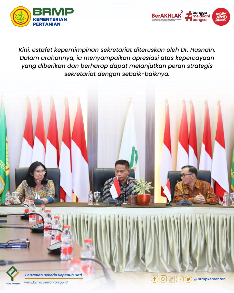 brmpkementan's tweet image. Estafet kepemimpinan Sekretaris BRMP menjadi bagian dari kesinambungan penguatan sistem kerja kelembagaan. Sekretariat memegang peran penting dalam menjaga koordinasi, ketertiban administrasi, dan peningkatan layanan internal.

Dr. Haris Syahbuddin telah mengawal transformasi