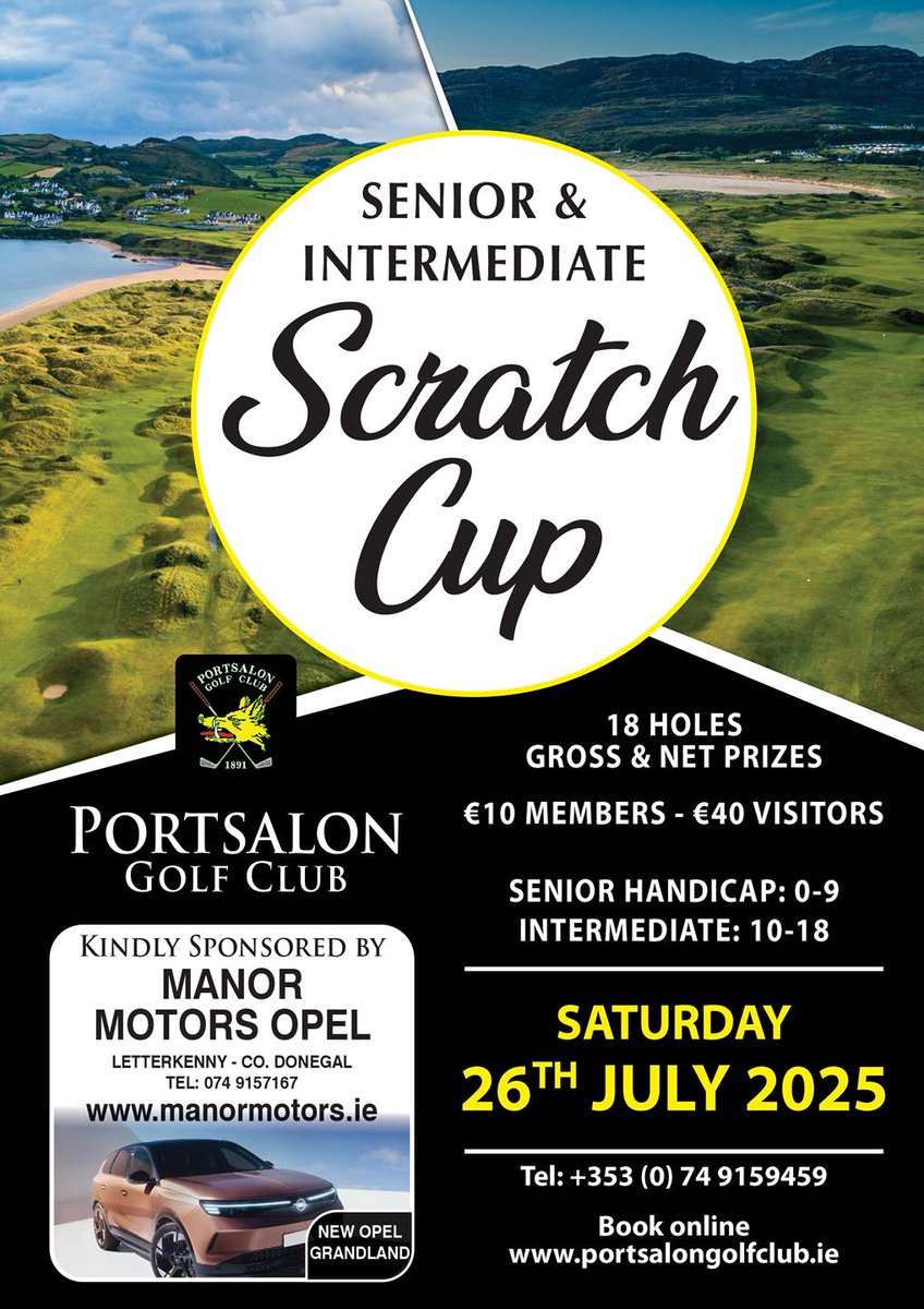 SAT 26th July
Portsalon Golf Club
SSC (0 - 9) &amp; ISC (10 - 18)

€40 - Entry Now Open
visitors.brsgolf.com/portsalon#/ope…

#scratchcup #scratchcups #seniorscratchcup #intermediatescratchcup