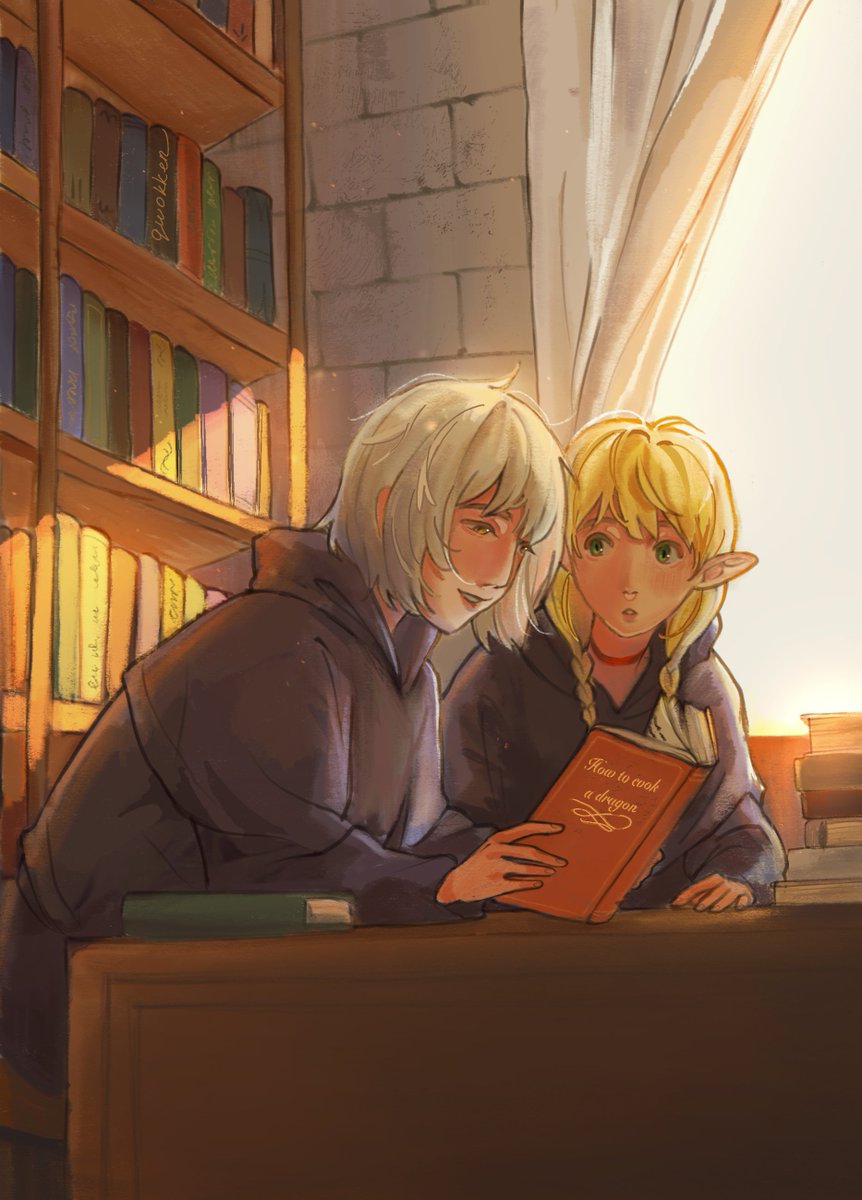 qwokken's tweet image. my art for ru dungeon meshi zine 
#dungeonmeshi #farcille #falin #marcille #deliciousindungeon