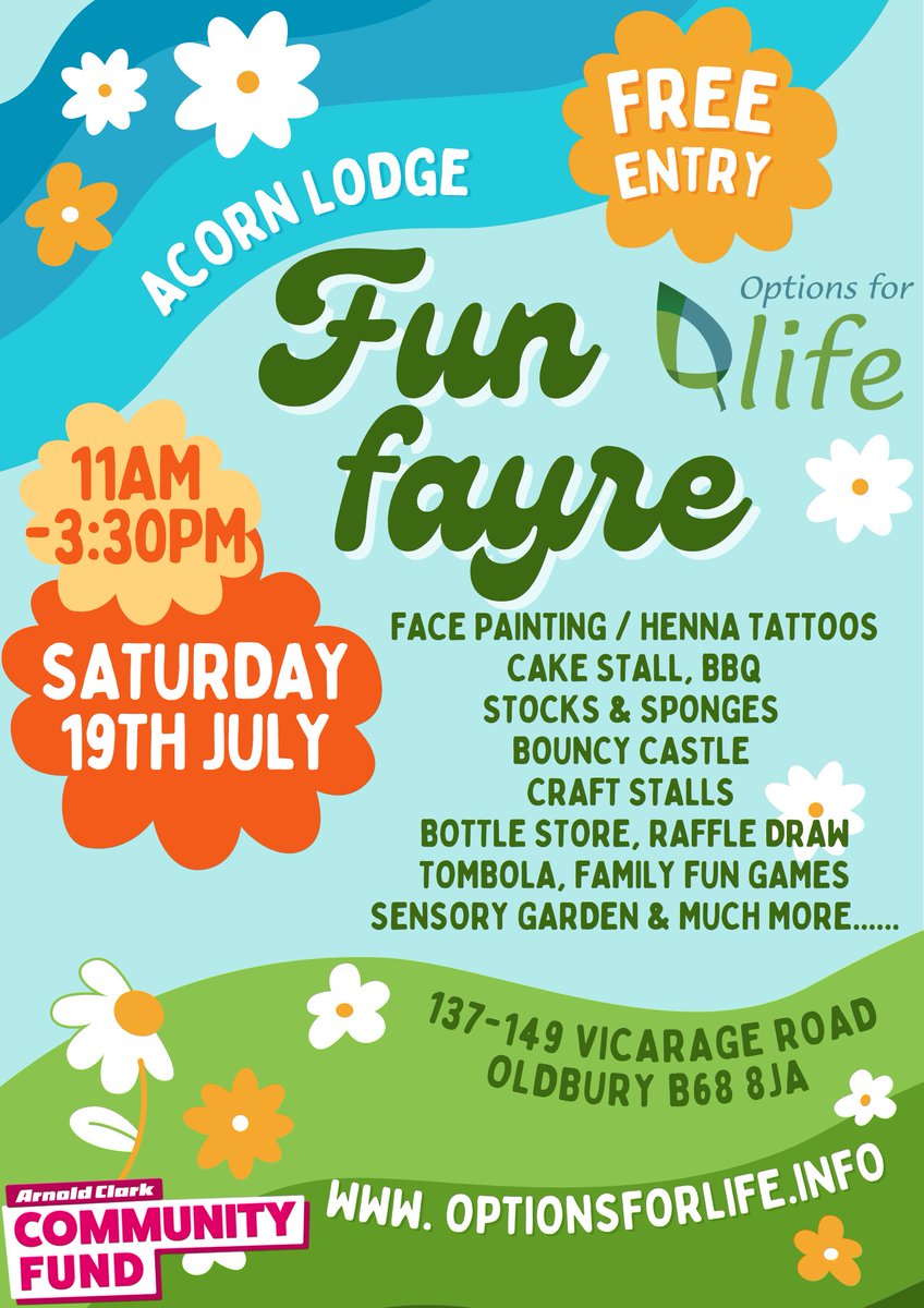 We are kindly asking businesses to donate raffle prizes for our Saturday Fun Fayre — big or small — to help make this event a success! #CommunitySupport #Fundraiser #FunFayre #AcornLodge #OptionsForLife #RafflePrizes #SocialImpact #CorporateResponsibility #TogetherWeCan