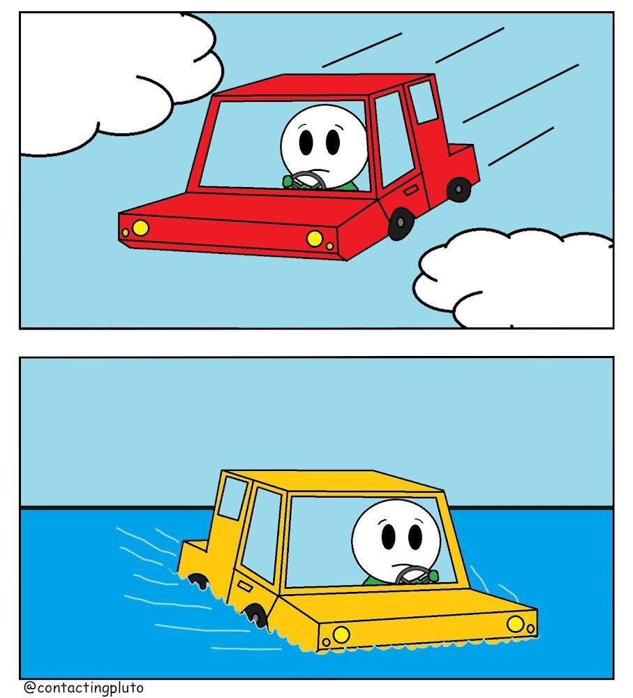 contactingpluto's tweet photo. Somethings not right… 🚗 #comic #comicstrip #webcomics https://t.co/0caddFWcSq