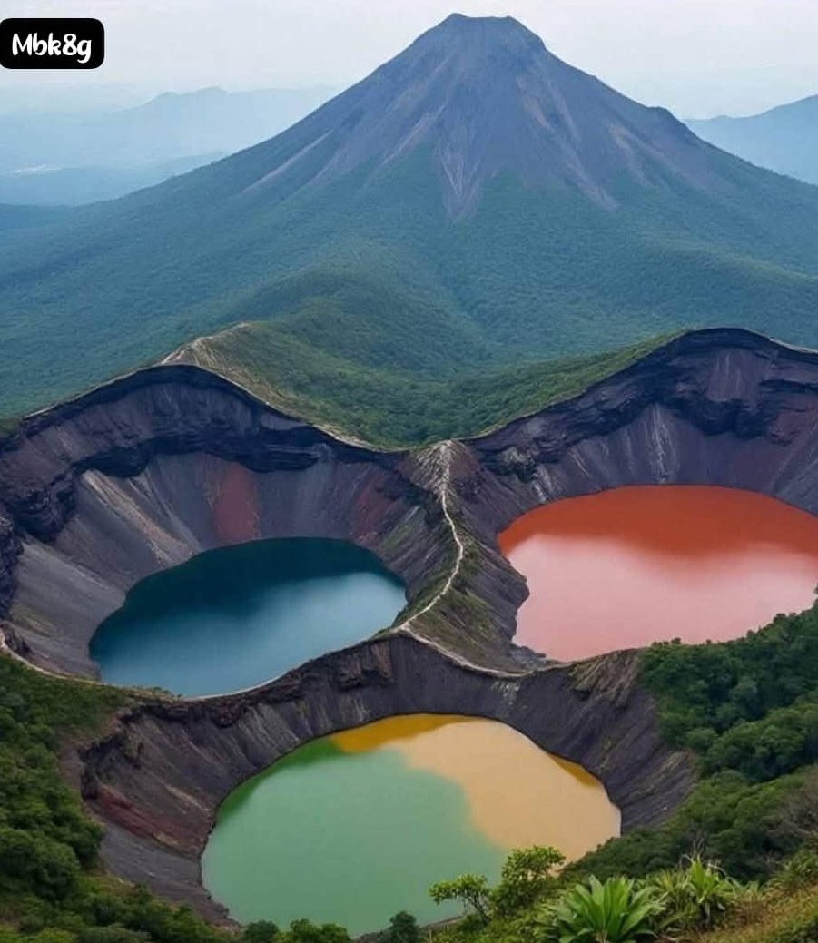 مکانهای شگفت انگیز دنیا...

دریاچه مسحور کننده‌ی «کلیموتوـ اندونزی»
سه دریاچه دهانه آتشفشانی در کنار هم واقع در کوه کلیموتو که  هر کدوم رنگی کاملاً متفاوتی دارن.
