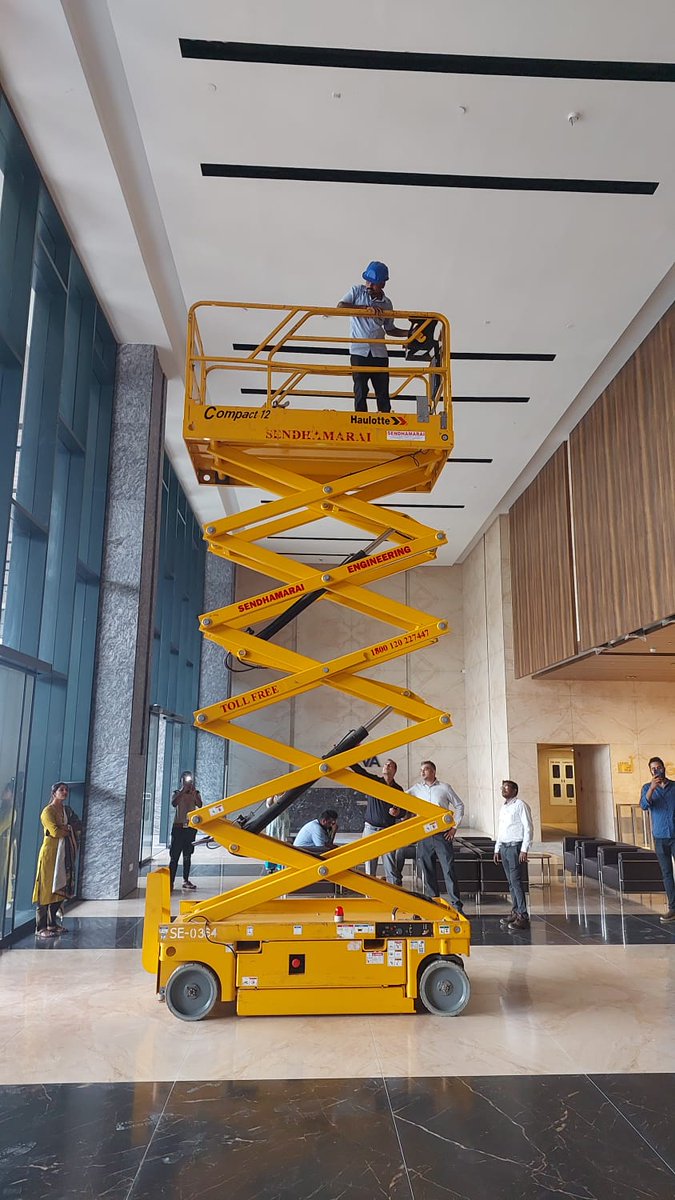 Electric Scissor Lift – 12m working height.
Perfect for safe, silent indoor use in industrial projects.
#ScissorLift #ElectricScissorLift #IndustrialLift  #WorkAtHeight #AerialPlatform #batteryscissorlift #SendhamaraiEngineering #liftingsolutions #maintenance