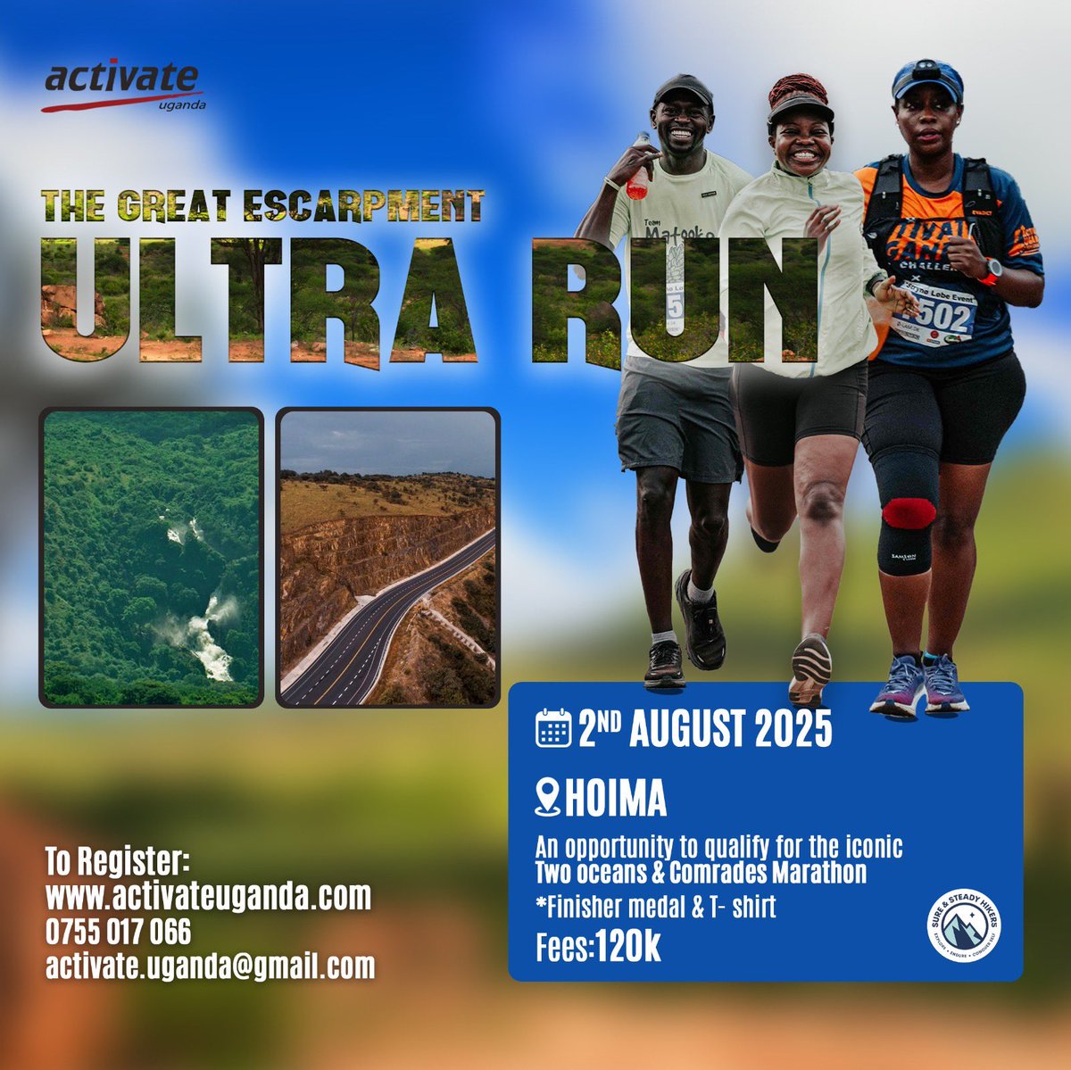 Activate Uganda (@activateugandal) on Twitter photo <a href="/FPcitymarathon/">Fort Portal City Marathon</a>’s just 4 days away!
Once we’ve conquered the Tourist City.. We REST.. then We RISE again🔥
🎯 Next stop 🔛 The Great Escarpment Ultra Run
📍Hoima
🗓️2nd August 2025
Slots are still open for your shot at a Qualifier🏅
🖌️Register here: thegreatescarpmentrun.com <a href="/FPcitymarathon/">Fort Portal City Marathon</a>’s just 4 days away!
Once we’ve conquered the Tourist City.. We REST.. then We RISE again🔥
🎯 Next stop 🔛 The Great Escarpment Ultra Run
📍Hoima
🗓️2nd August 2025
Slots are still open for your shot at a Qualifier🏅
🖌️Register here: thegreatescarpmentrun.com
