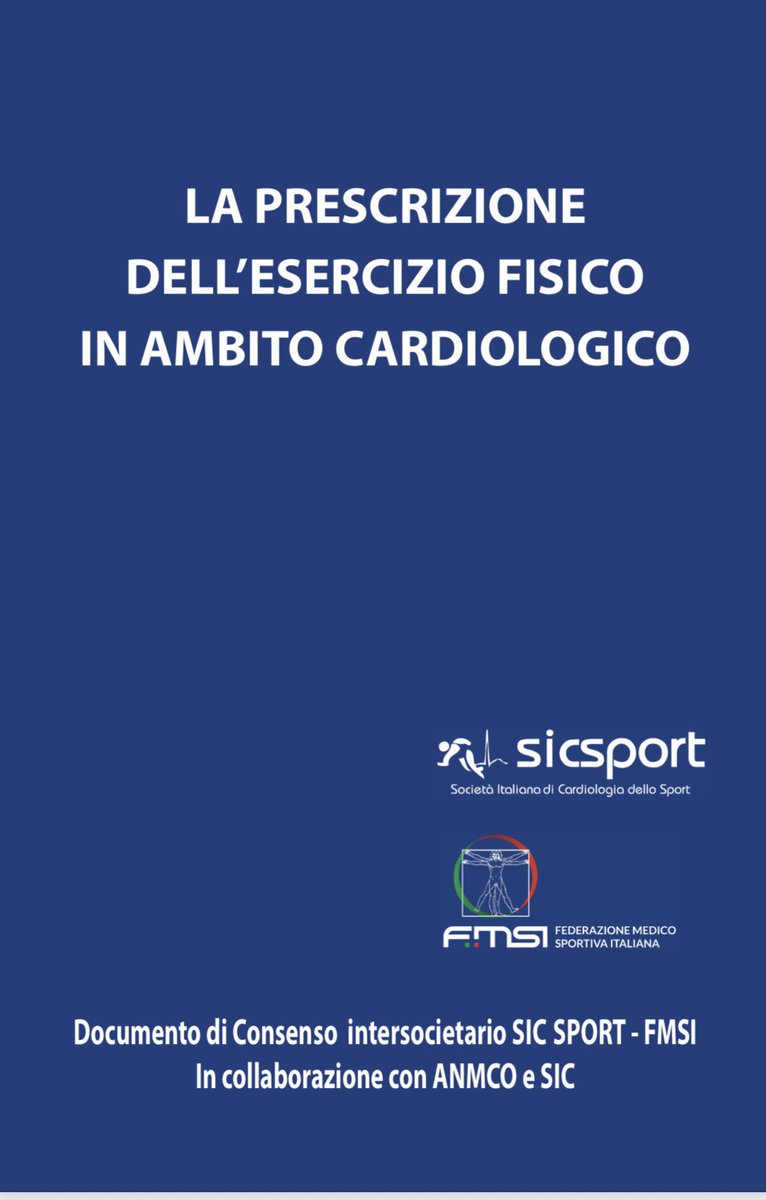 Disponibile documento PDF “La prescrizione dell’esercizio fisico in ambito cardiologico” online gratuito per soci in regola con i pagamenti ( sicsport.com/pubblicazioni/… ).

Possibile richiedere versione cartacea a pagamento, che verrà spedita a domicilio ( cesiedizioni.com/libri/medicina…. )