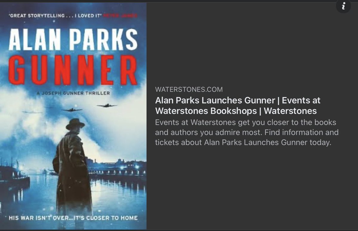 GoJaBrown's tweet image. Looking forward to talking with @AlanJParks about his new book, Gunner, at @WStonesArgyleST tomorrow (Wednesday 16th) evening - get your tickets here. bit.ly/40hakZv