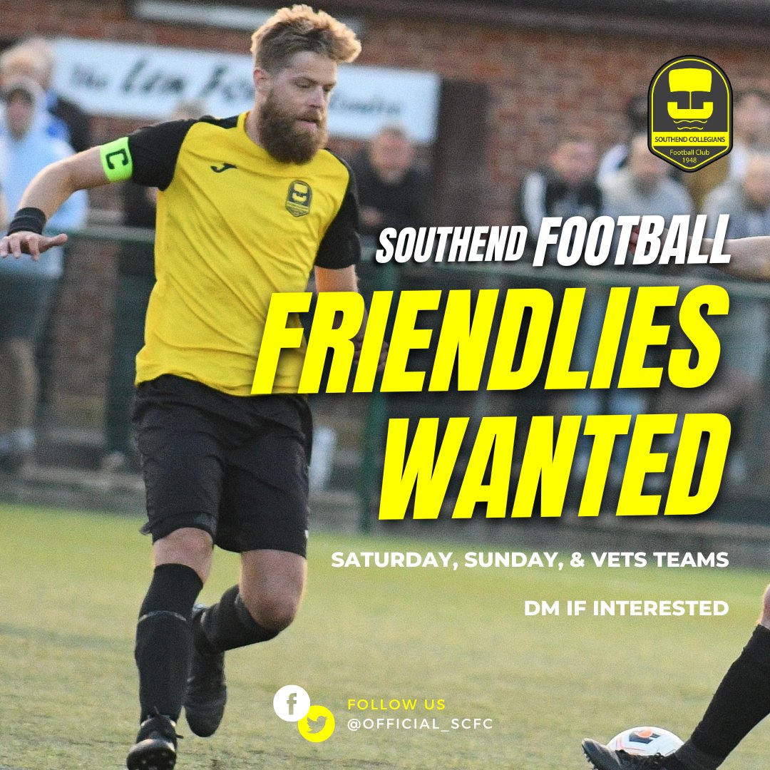 ⚽️ FRIENDLIES WANTED ⚽️

Our Saturday Reserves (Essex Olympian Div. 5) are looking for a friendly on the 26th July.

DM if you're interested 📅

<a href="/FRIENDLYGAMEUK/">Friendly Game</a> <a href="/eofl/">eofl</a> <a href="/markpegram/">M</a>