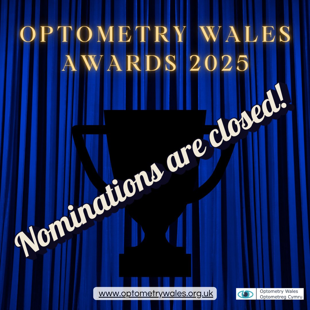 OptometryWales's tweet image. 📢 Nominations are now CLOSED for the 2025 Optometry Wales Awards!
Thank you for submitting your entries, we can’t wait to read them all!
📅 Finalists announced in Sept
🎉 Awards Night: 29 Nov 2025
#OWAwards2025 #OptometryWales