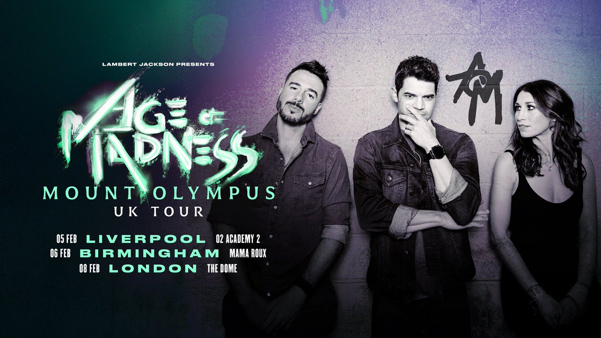 LJProds's tweet image. AGE OF MADNESS: MOUNT OLYMPUS UK TOUR! 🇬🇧🎵
That’s right, Age of Madness are coming over in February 2026, so don’t miss out on the chance to witness them live! 🎸
Tickets are on sale now, so check out the link in our bio. 🎟️