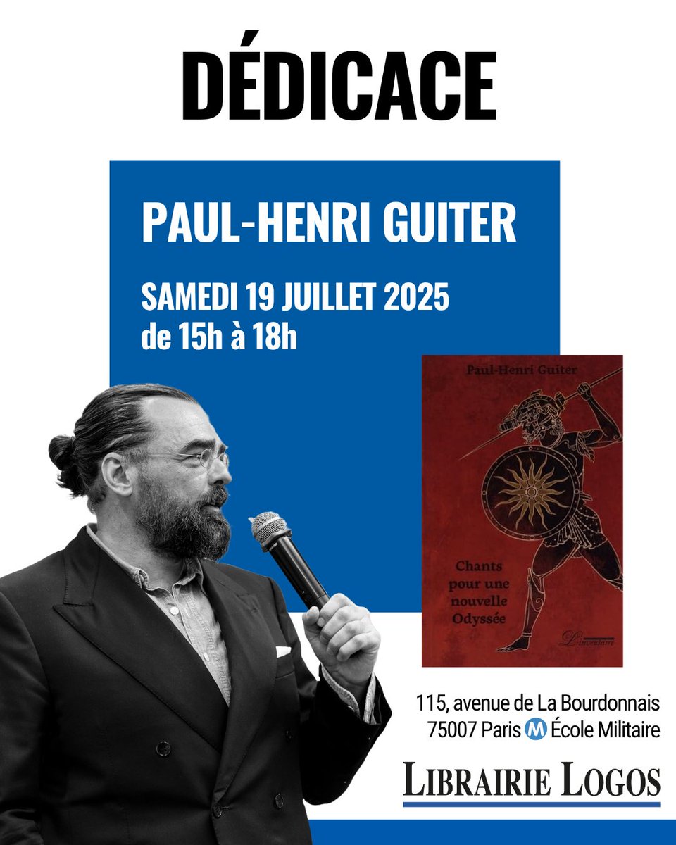 ✍🏻 Dédicace de <a href="/PaulHenriGuiter/">Paul-Henri Guiter</a> à la Librairie Logos le samedi 19 juillet 2025 de 15h à 18h