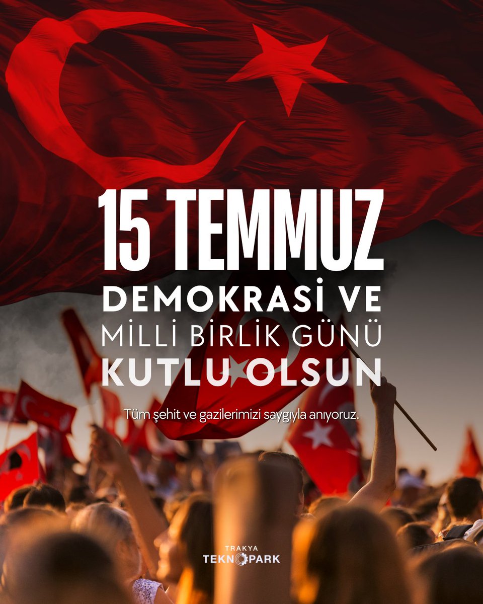 15 Temmuz Demokrasi ve Milli Birlik Günü’nde, vatanımızın bağımsızlığı ve demokrasisi uğruna hayatını feda eden tüm şehitlerimizi rahmetle anıyor, gazilerimize minnet ve saygılarımızı sunuyoruz. 🇹🇷