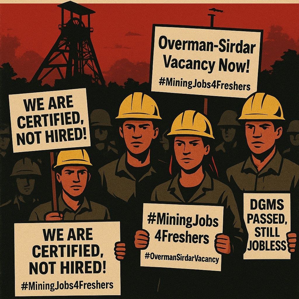 JamesBond8055's tweet photo. We are Eligible &amp; Exprerienced 
Yet We Are Jobless
We Want Justice ⚖️ 
#MiningJobs4Freshers #OvermanSirdarVacancy
@PMOIndia 
@narendramodi @kishanreddybjp 
@PMPrasad8 @CoalMinistry 
@CoalIndiaHQ @kishanreddybjp| @satishdubeyy| @CoalMinistry|  @KishanreddyOfc| @PIB_Coal| https://t.co/vSZpUgvmlA