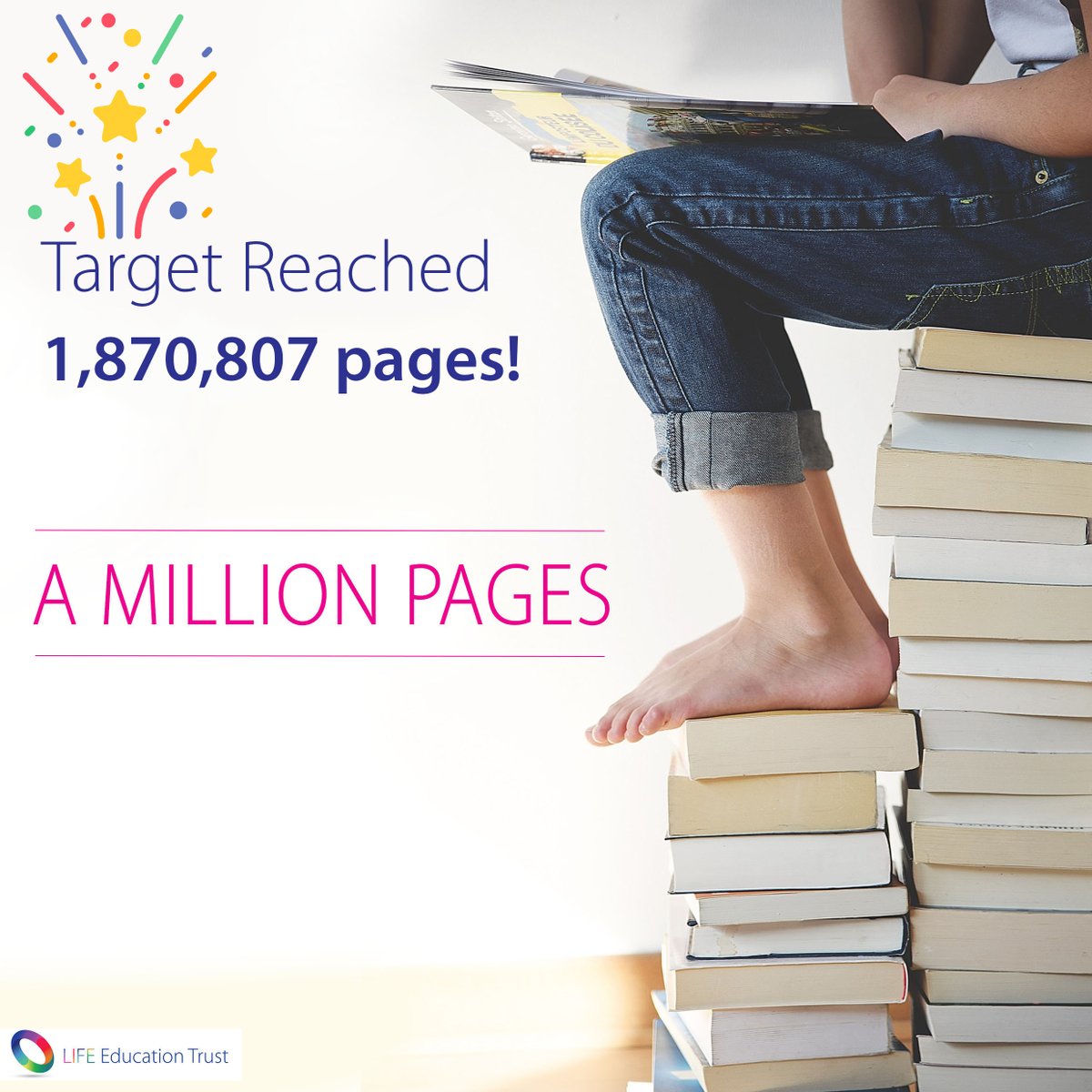 lifeedutrust's tweet image. In January, we launched a Trust initiative A MILLION PAGES, challenging everyone in the Trust to collectively read 1,000,000 by the end of 2025 to help improve pupils’ vocabulary and literacy skills. We are delighted to announce we’ve smashed the target!
lifeeducationtrust.com/a-million-page…