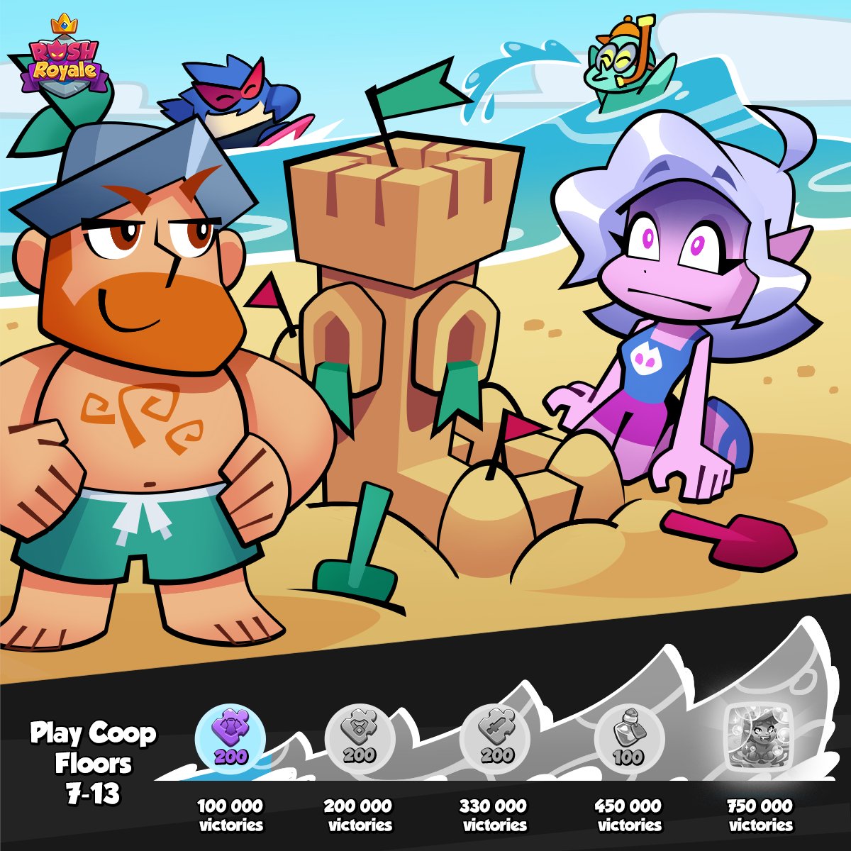 While you're fueling the waves, the sun seems to fuel everyone's fun and creativity. 🌞 Mermaid might even consider putting some of the sand architecture into a bubble to help it last against the waves 🫧

👏 You're really giving it your all: you've raised 104 932 waves! The