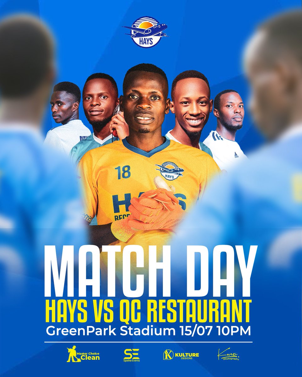 Hays Football Club (@haysuganda) on Twitter photo MATCH DAY
π QC Restaurant
ποΈ <a href="/greenparkug/">GREEN PARK STADIUM</a>
π Premier League
β° 10:00 PM EAT
#MadeToBeBold
#GoHaysGoBetter MATCH DAY
π QC Restaurant
ποΈ <a href="/greenparkug/">GREEN PARK STADIUM</a>
π Premier League
β° 10:00 PM EAT
#MadeToBeBold
#GoHaysGoBetter