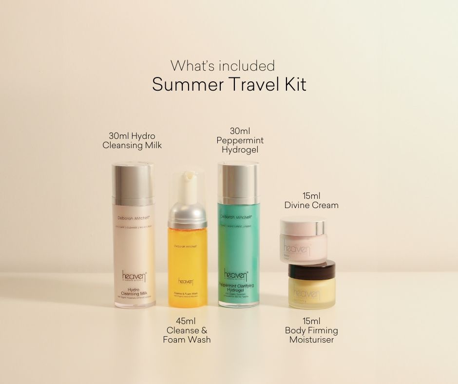heavenskincare's tweet photo. Wondering what’s inside?
30ml Hydro Cleansing Milk, 45ml Cleanse & Foam Wash, 30ml Peppermint Hydrogel, 15ml Divine Cream and 15ml Body Firming Moisturiser.
Meet the ultimate summer companion from Heaven Skincare!✨
Shop - https://t.co/wYrYwv0v22
#heavenskincare #travelkit https://t.co/dSCxr9jCrV