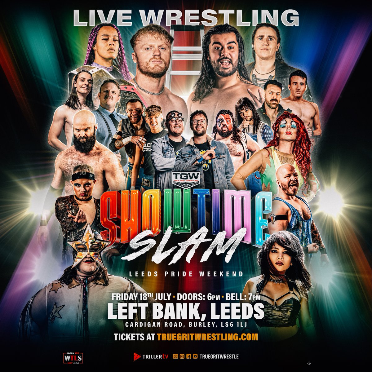 Leeds Pride (@leedspride) on Twitter photo Leeds! Wrestlers across the UK unite this Friday in celebration of Leeds Pride! 🏳️🌈
Ladder match, No Holds Barred match, and a full card of in ring action. <a href="/TrueGritWrestle/">True Grit Wrestling</a>
📍Left Bank, Leeds LS6 1LJ
Tickets available at-
truegritwrestling.com/events/showtim… Leeds! Wrestlers across the UK unite this Friday in celebration of Leeds Pride! 🏳️🌈
Ladder match, No Holds Barred match, and a full card of in ring action. <a href="/TrueGritWrestle/">True Grit Wrestling</a>
📍Left Bank, Leeds LS6 1LJ
Tickets available at-
truegritwrestling.com/events/showtim…