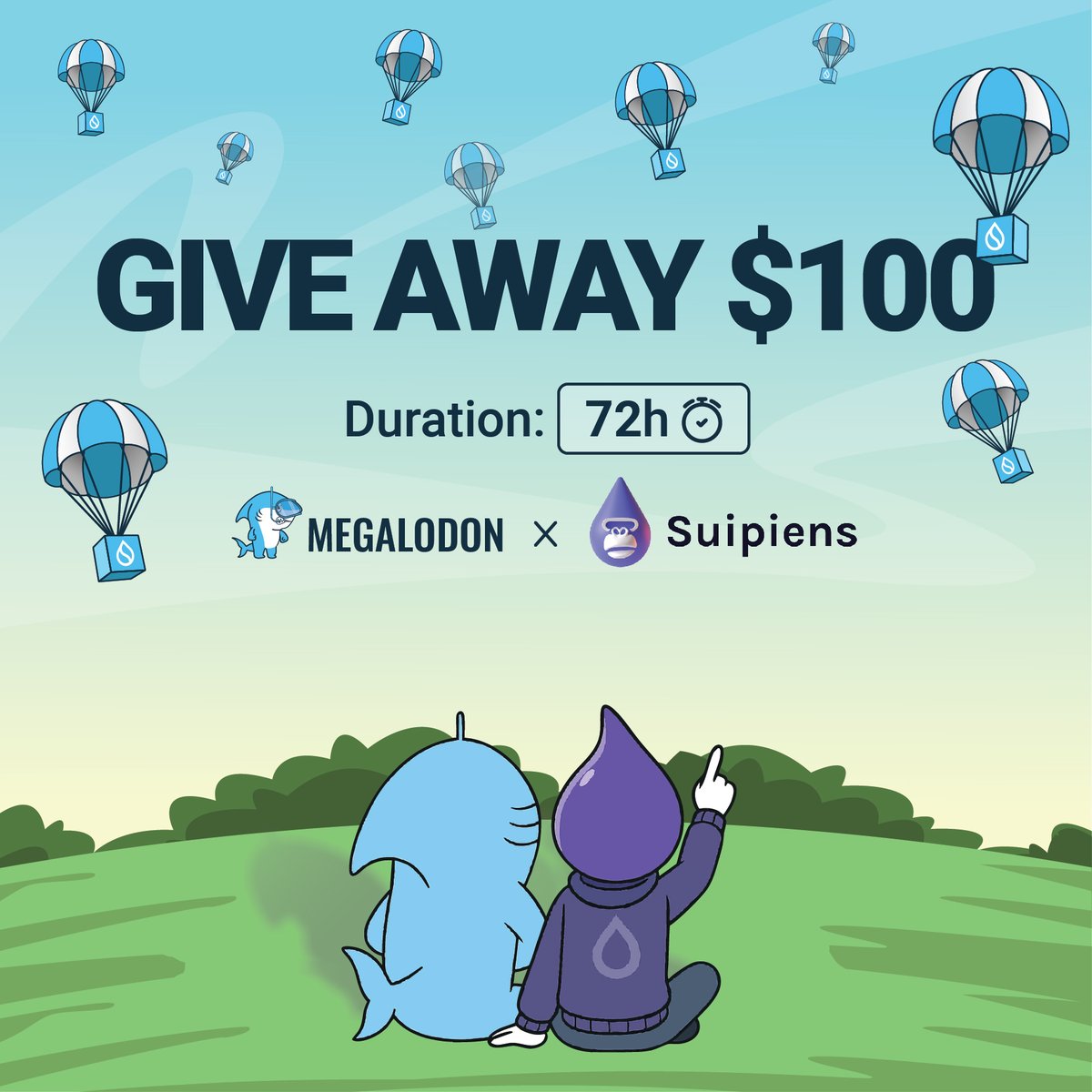 SkyX Finance | DEX on Sui Network (@skyxfinance) on Twitter photo 🎉 $100 ($SUI) GIVEAWAY! 🎉
🦈 <a href="/meg_dex/">Megalodon DEX on Sui (🦈, 💧)</a> 🤝 <a href="/suipiens/">Suipiens.sui 🦍💧</a> 🦍
2 Winners. $50 each. 72h only!
To enter:
1️⃣ Follow <a href="/meg_dex/">Megalodon DEX on Sui (🦈, 💧)</a> & <a href="/suipiens/">Suipiens.sui 🦍💧</a>
2️⃣ Like + RT this post
3️⃣ Tag 3 friends in the comment
Simple as that. Let's go! 🚀 🎉 $100 ($SUI) GIVEAWAY! 🎉
🦈 <a href="/meg_dex/">Megalodon DEX on Sui (🦈, 💧)</a> 🤝 <a href="/suipiens/">Suipiens.sui 🦍💧</a> 🦍
2 Winners. $50 each. 72h only!
To enter:
1️⃣ Follow <a href="/meg_dex/">Megalodon DEX on Sui (🦈, 💧)</a> & <a href="/suipiens/">Suipiens.sui 🦍💧</a>
2️⃣ Like + RT this post
3️⃣ Tag 3 friends in the comment
Simple as that. Let's go! 🚀