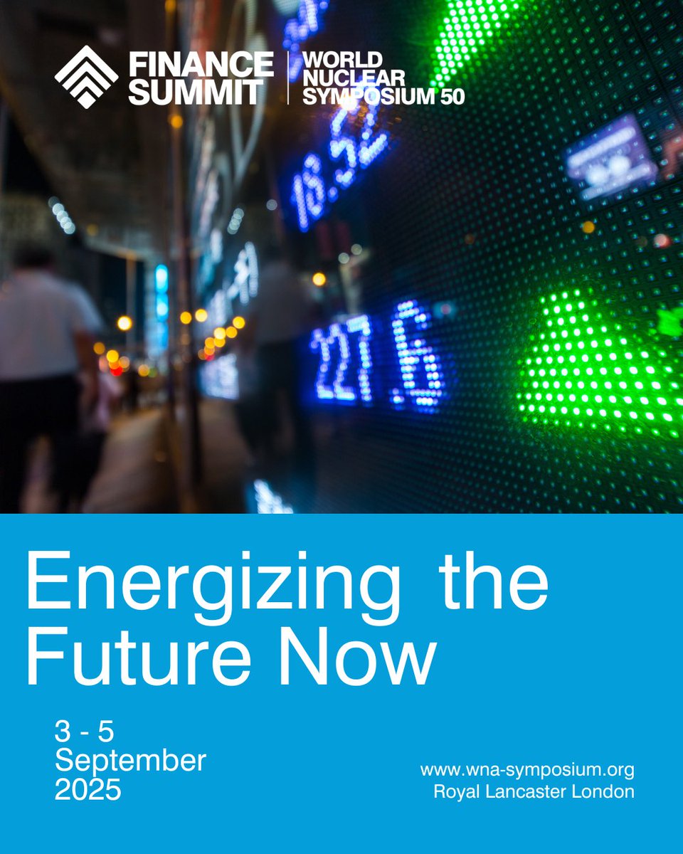 Scaling nuclear takes all of us.
✔ Investors
✔ Developers
✔ Utilities
✔ Industry
✔ Governments
Be part of this critical conversation at the finance summit on the 3rd September in London. 
🔗wna-symposium.org/finance-summit

Part of📍WNA Symposium | 3-5 Sept