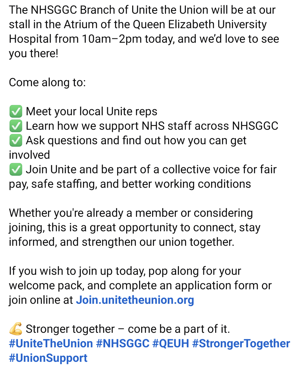 Unite NHS GGC Branch (@unitenhsggc) on Twitter photo 