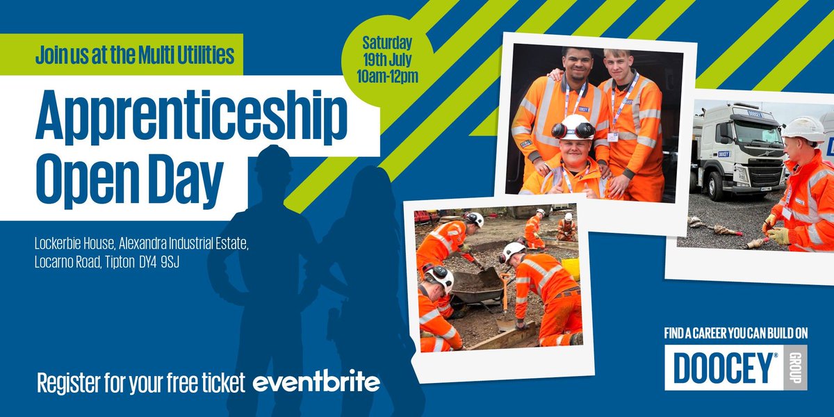 Attention Year 11 and 10 Learners! 🎉 Join us at the Doocey Group Multi Utilities Apprenticeship Open Day! 🎉 Register for your free ticket here: eventbrite.co.uk/e/doocey-group… #Apprenticeship #OpenDay #Year11 #Year10 #FutureCareers