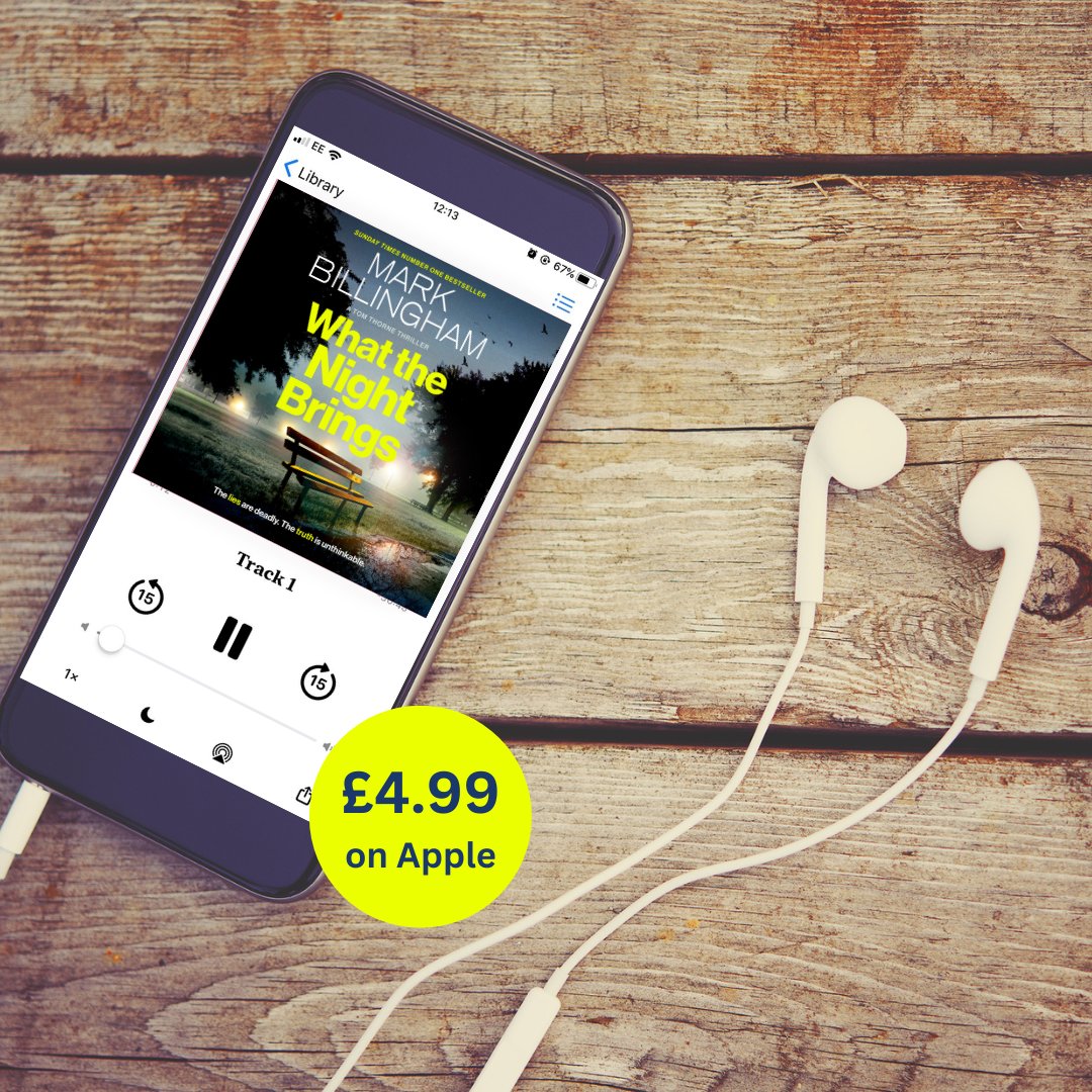 MarkBillingham's tweet image. For the next two weeks, until July 29, WHAT THE NIGHT BRINGS is available on audio from Apple for just £4.99. #BargainForYourEars