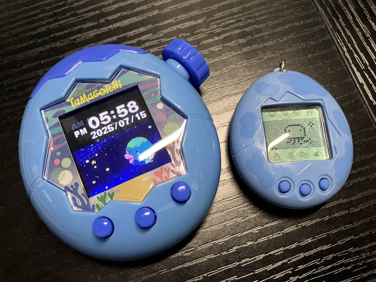 たまごっちパラダイス(Blue Water)と海で発見!!たまごっち…27歳差。