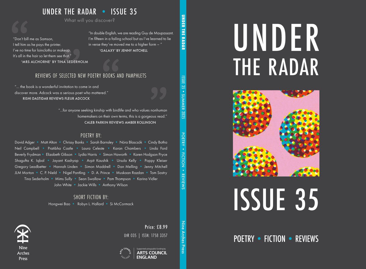 Our thanks to the writers who appear in the latest Under the Radar (35), our flagship magazine, published twice a year.
Now ready to order as a physical or digital copy, or as a subscription:
ninearchespress.com/shop#!/Under-t……
What will you discover?..