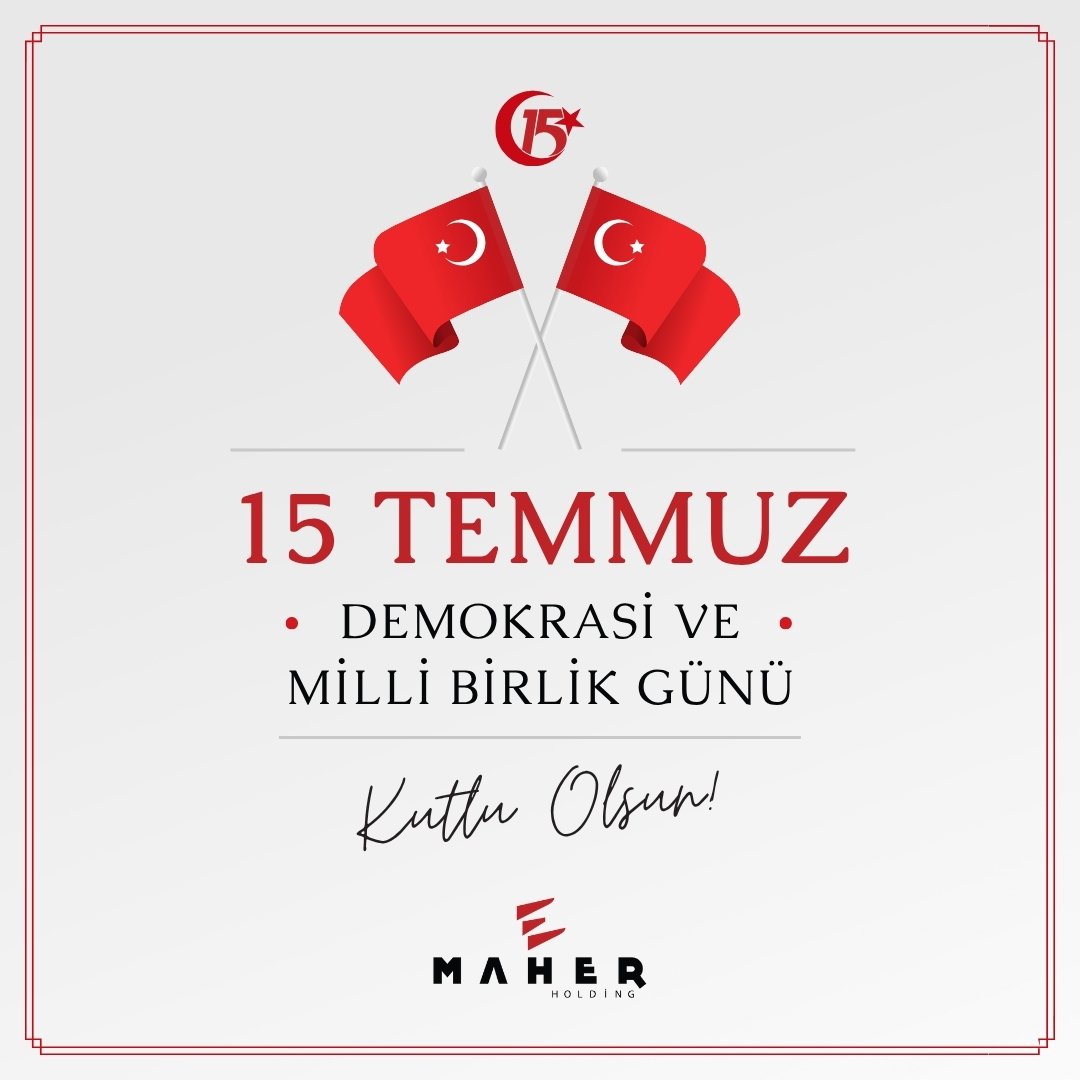 🇹🇷 Bir milletin iradesine sahip çıktığı, karanlığa karşı omuz omuza durduğu 15 Temmuz gecesinin üzerinden yıllar geçti.

Unutmadık, unutturmayacağız.

Demokrasimizi korumak için canını feda eden tüm şehitlerimizi rahmetle, gazilerimizi minnetle anıyoruz.

#15Temmuz #MaherHolding